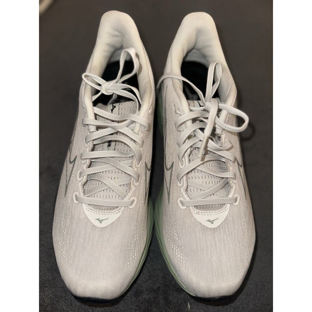 Mizuno Wave Rebellion 2 J1GC240360 Low Top Sneaker White Black Green Mesh 9.5